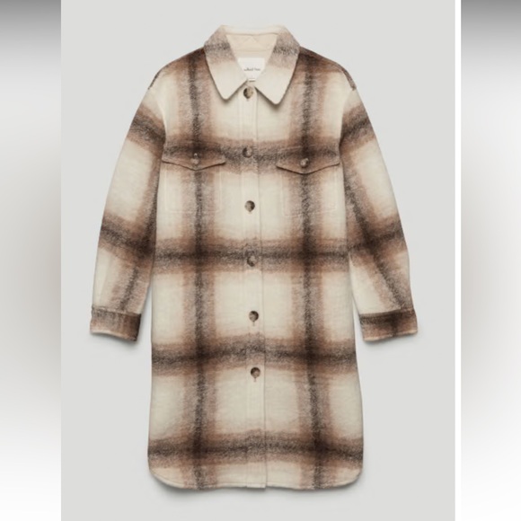 Aritzia Jackets & Blazers - The long ganna shirt jacket in mocha plaid
